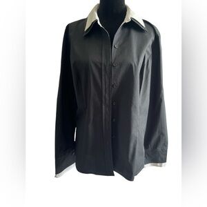 Spenser Jeremy Black Button Down Women Blouse